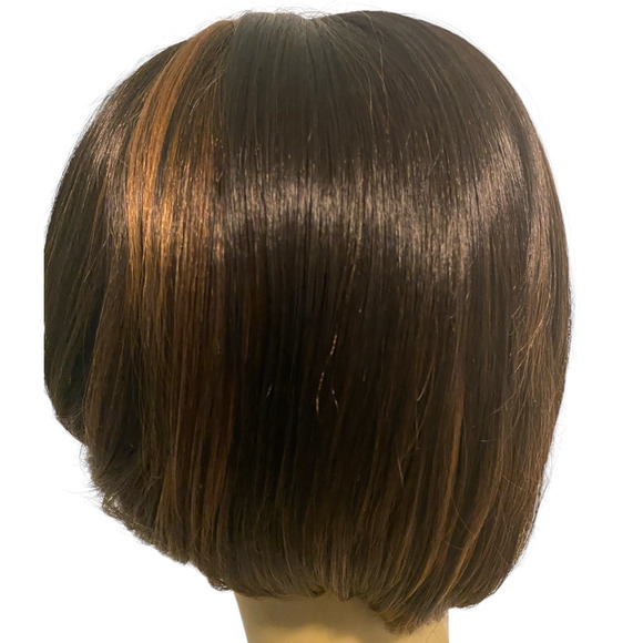 Side Part Bob Wig Mid Length Brown Copper for Women Avg Size NWT - Picture 2 of 12